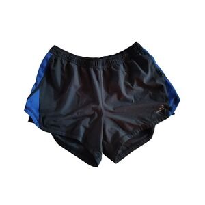 BG‎ Womens Running Shorts Black Blue Mesh Side Panels Athletic Gym Size Medium